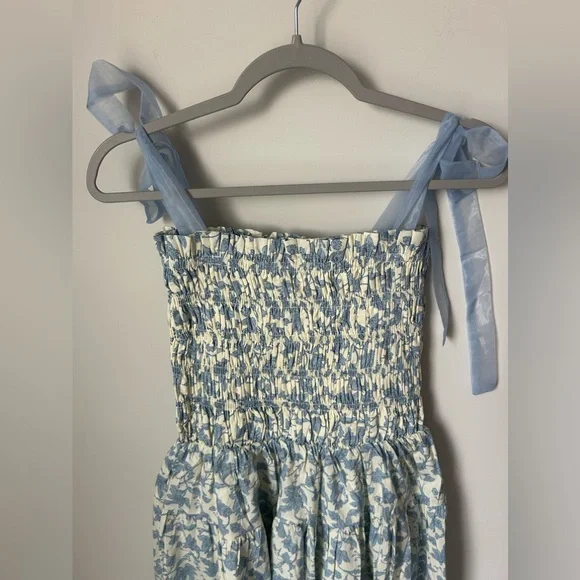 Viral En Saison Chinoiserie floral bow midi dress - Picture 3 of 6